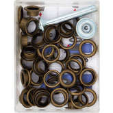 Zeilringen brons 8mm 24 stuks met stempel gereedschap Zeilringen - Nestelringen ZEILRING - FK - 8 - BRONS